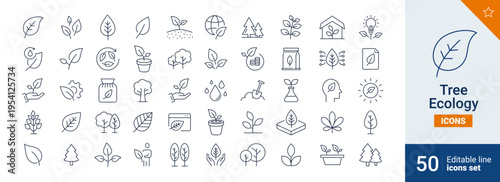 Tree icons Pixel perfect. plants, nature, vegan, ...	
