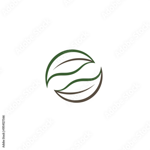 Green Brown Circle Abstract Logo Design.