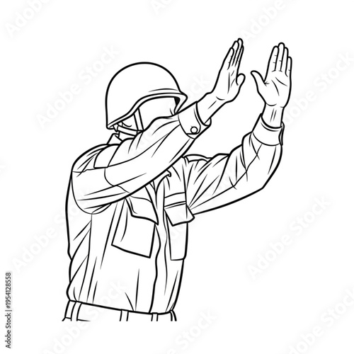 Motorcyclist Wearing Helmet and Protective Gear.