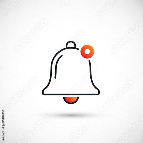 Notification Bell with Red Alert Signal.