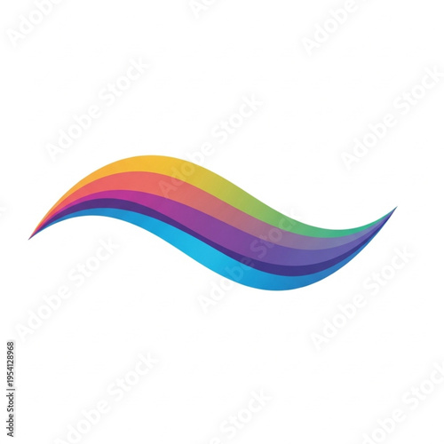 Rainbow Colored Wavy Line Graphic Design.