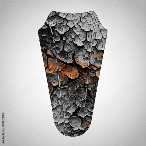 Rock Fragment with Black and Orange Texture.