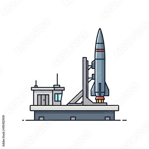 Rocket on Launchpad Ready for Liftoff.