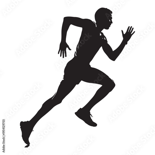 A dynamic image showcasing a man in mid run captured as a striking silhouette