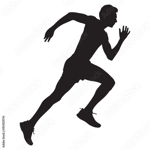 A dynamic image showcasing a man in mid run captured as a striking silhouette