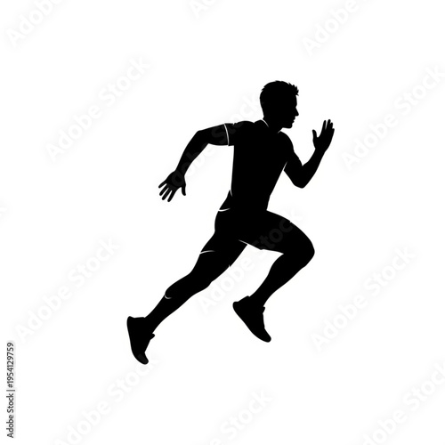 Silhouette of a Running Man.