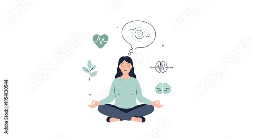 Mindfulness Meditation for Mental Clarity: Woman Practicing Self-Care, Calming Stress & Anxiety for Holistic Well-being