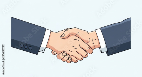Illustration of a Business Handshake Symbolizing Agreement and Partnership.