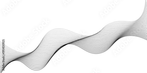 Wavy black halftone grain gradient texture. Dots work wallpaper for banner, poster, brochure concept