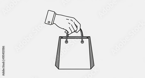 Hand Holding Shopping Bag - Retail Therapy and Consumerism.