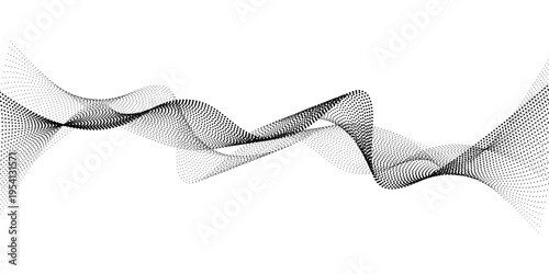 Wavy black halftone grain gradient texture. Dots work wallpaper for banner, poster, brochure concept. Undulate sandy backdrop design. Vector illustration EPS10