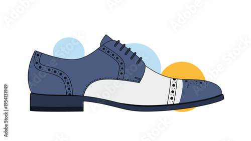 Stylish two-tone blue and white leather brogue shoe for men is a perfect choice for formal and classic fashion styles.