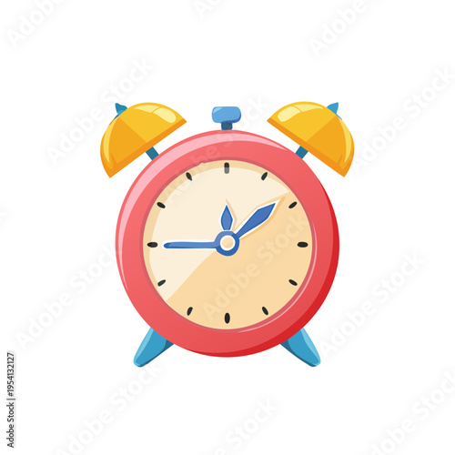 A colorful cartoon alarm clock, setting time for early wake-up