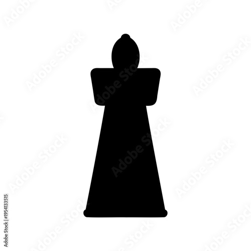 Vector black queen chess piece icon