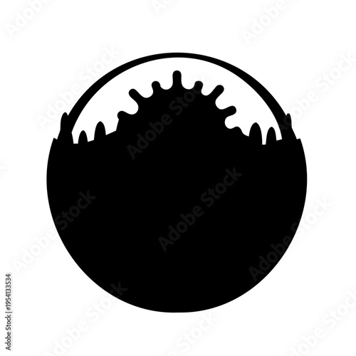 Black silhouette of a virus or germ on a white background, vector