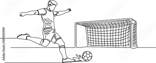 man kicking soccer ball towards goal