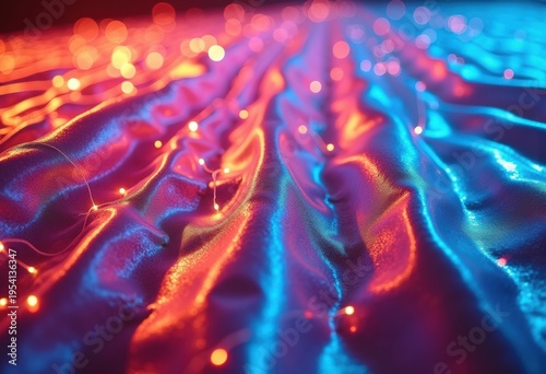 Mylar Shimmering Polyester Reflective Surface Futuristic Holographic Butterfly Wing Patterns