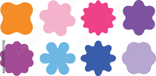 Cheerful and diverse liquid like forms presented in a vibrant palette of different bright colors