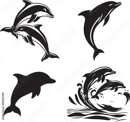 dolphin icon illustration ,vector