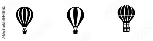 Vintage Hot Air Balloon Stencil in Black and White