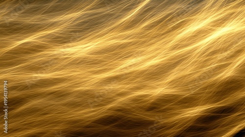 Abstract golden waves shimmering with ethereal light, evoking the dynamic beauty of flowing energy at sunset.