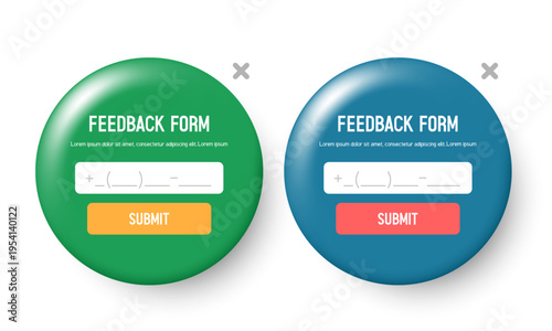 Feedback form. Call me back form. Vector 3d clipart.