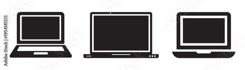 Silhouette of three electronic devices with screens