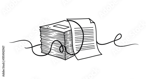 An illustration of a stack of papers tied with a cord and sealed with a lock.