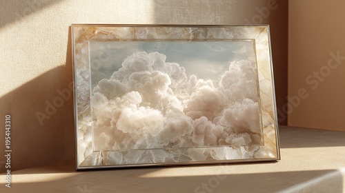 Soft Cloud Sky Landscape Rectangular Frame Wall Art Interior Decor