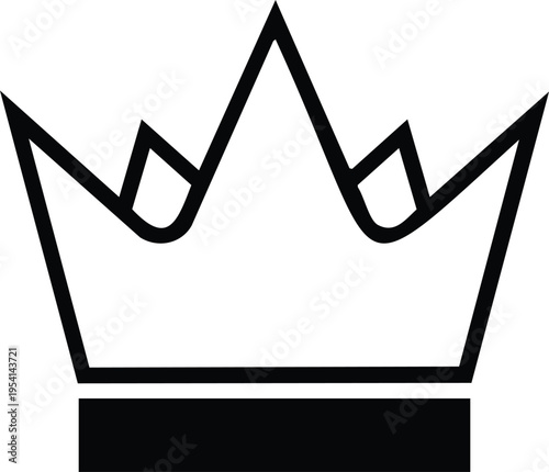 Black and white minimalist crown symbol with jagged edges