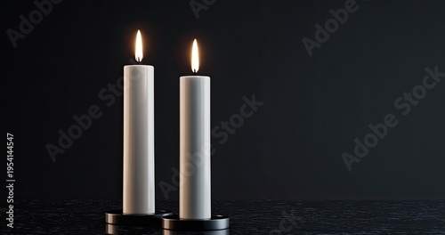 Elegant Tall White Candle Pair Minimalist Luxury Decor