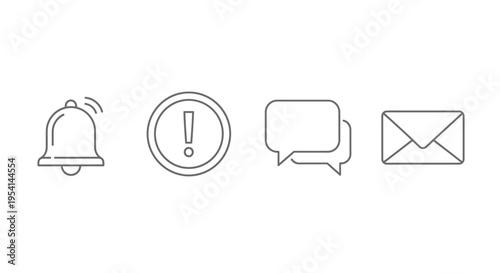Notification icons for communication tools.