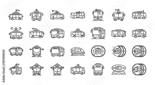 Collection of various truck icons.
