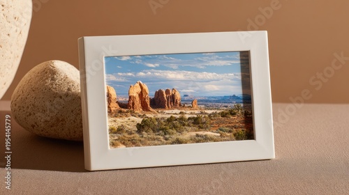 Desert Canyon Landscape Rectangular Frame Nature Wall Art