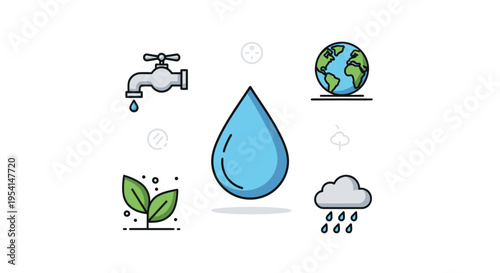 Water Droplet Conservation Green Earth.