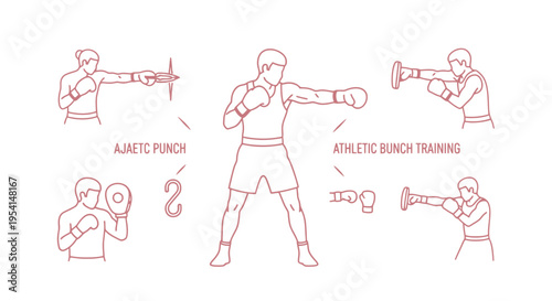 Man wearing boxing gloves training hard.