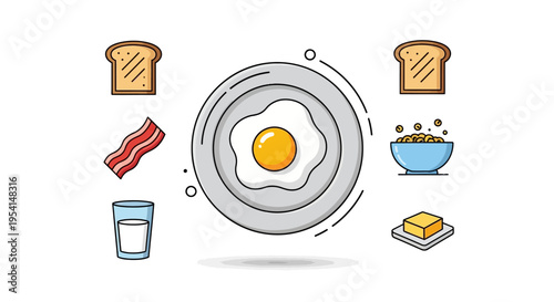 Fried egg on a plate breakfast.