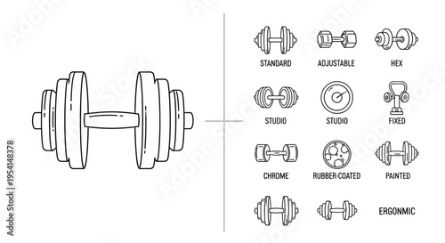 Dumbbell weightlifting fitness equipment exercise.