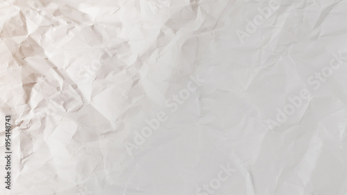 Crumpled white paper background.