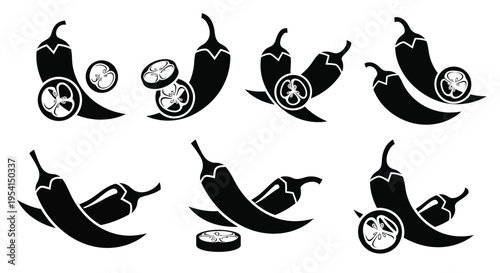 Peppers and bicycles illustration with food and transport elements combined