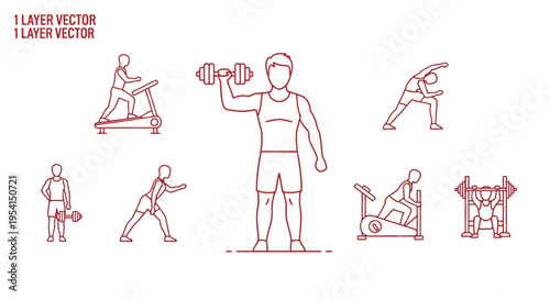 Man doing weight training exercises.
