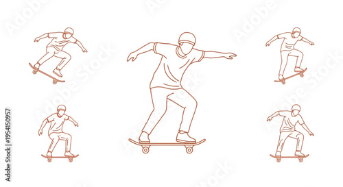 Man performing skateboard tricks outdoors.