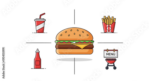 Hamburger with cheese and lettuce.