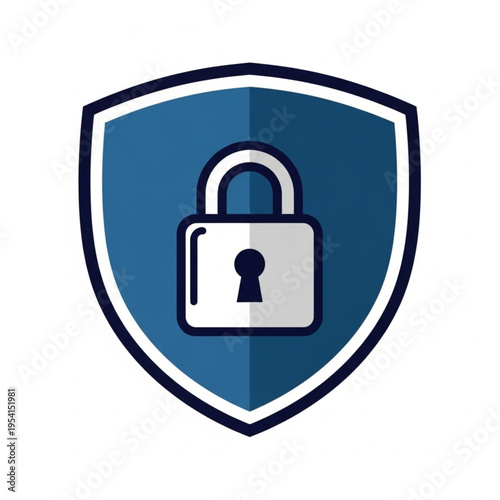 Blue Shield with Lock Security Protection.
