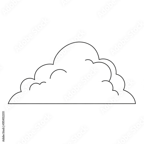 Simple Line Drawing of White Cloud.