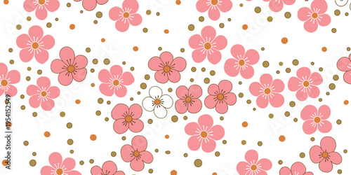 Floral Flourish: A delicate pattern of blossoming flowers in shades of pink and orange graces this design. This design encapsulates the elegance and freshness of spring.