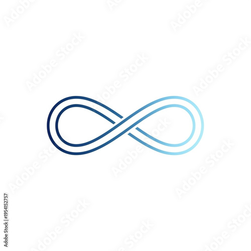 Infinity Symbol Gradient Blue White Design.