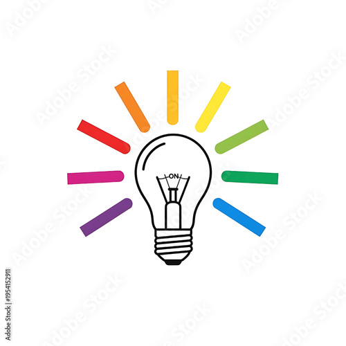 Colorful Light Bulb Idea Innovation Concept.