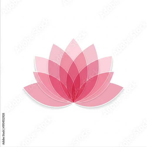 Pink Lotus Flower Illustration with Petals.