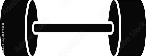 Dumbbell Silhouette Icon Isolated on White Background for Fitness, Gym Workout, Bodybuilding, Weightlifting, Health Coaching, Strength Training, and Sports Equipment Vector Illustration